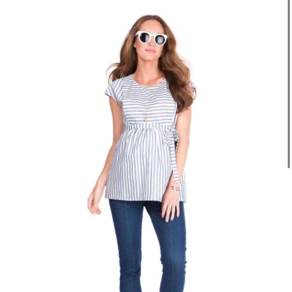 Séraphine cotton stripe maternity and nursing top